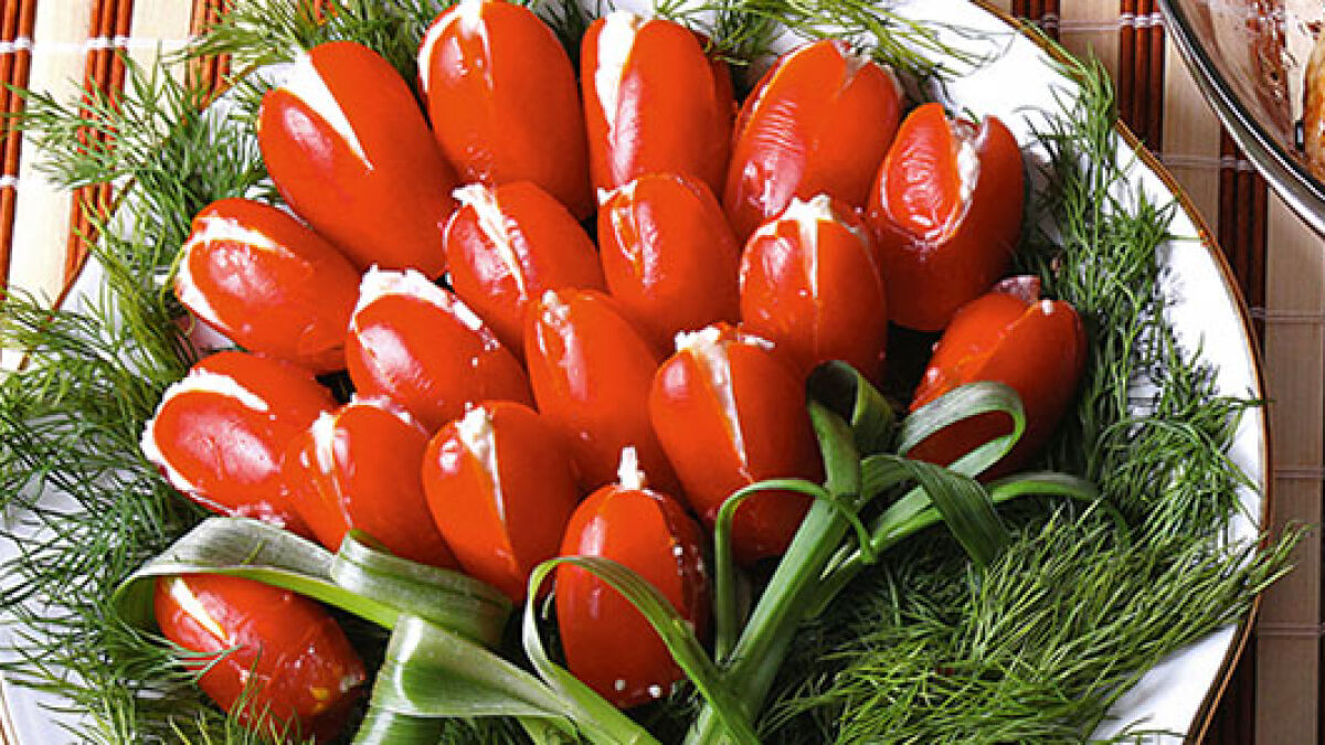 Закуска «Тюльпаны» из помидоров рецепт с фото, как приготовить на kormstroytorg.ru